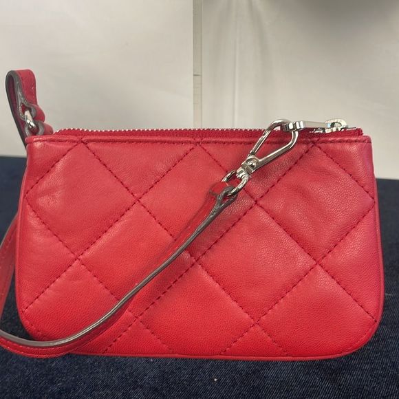Michael Kors Red Leather Quilted Pouch Wallet - Picture 3 of 9